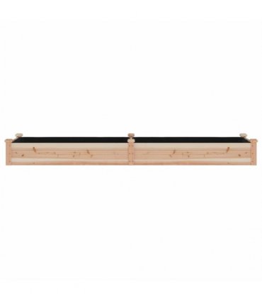 vidaXL Garden Raised Bed with Liner 240x60x25 cm Solid Wood Fir — Colour: natural, Size: 240 x 60 x 25 cm