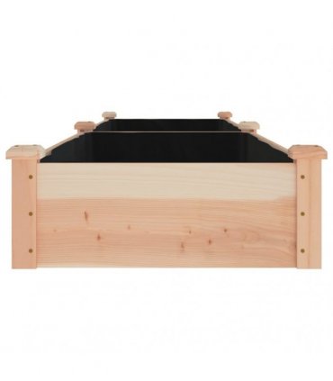 vidaXL Garden Raised Bed with Liner 240x60x25 cm Solid Wood Fir — Colour: natural, Size: 240 x 60 x 25 cm