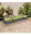 vidaXL Garden Raised Bed with Liner Grey 240x60x25 cm Solid Wood Fir — Size: 240 x 60 x 25 cm