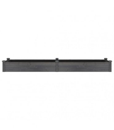 vidaXL Garden Raised Bed with Liner Grey 240x60x25 cm Solid Wood Fir — Size: 240 x 60 x 25 cm
