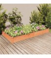 vidaXL Garden Raised Bed with Liner Brown 240x120x25 cm Solid Wood Fir — Size: 240 x 120 x 25 cm