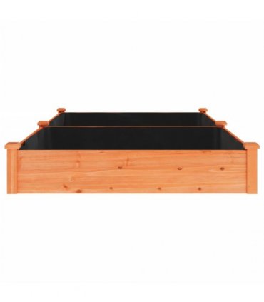 vidaXL Garden Raised Bed with Liner Brown 240x120x25 cm Solid Wood Fir — Size: 240 x 120 x 25 cm