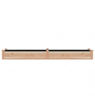 vidaXL Garden Raised Bed with Liner 240x45x25 cm Solid Wood Fir — Colour: natural, Size: 240 x 45 x 25 cm