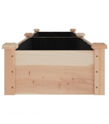 vidaXL Garden Raised Bed with Liner 240x45x25 cm Solid Wood Fir — Colour: natural, Size: 240 x 45 x 25 cm