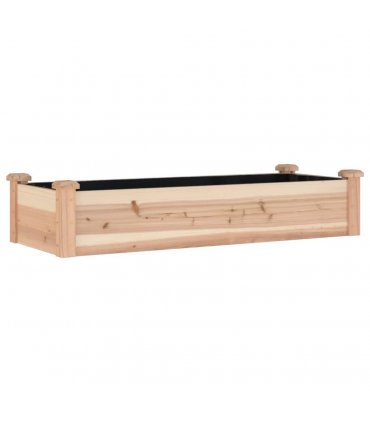 vidaXL Garden Raised Bed with Liner 120x45x25 cm Solid Wood Fir — Colour: natural, Size: 120 x 45 x 25 cm