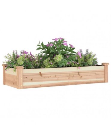 vidaXL Garden Raised Bed with Liner 120x45x25 cm Solid Wood Fir — Colour: natural, Size: 120 x 45 x 25 cm