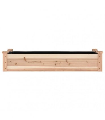 vidaXL Garden Raised Bed with Liner 120x45x25 cm Solid Wood Fir — Colour: natural, Size: 120 x 45 x 25 cm