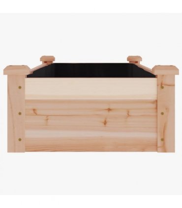 vidaXL Garden Raised Bed with Liner 120x45x25 cm Solid Wood Fir — Colour: natural, Size: 120 x 45 x 25 cm