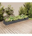 vidaXL Garden Raised Bed with Liner Grey 240x45x25 cm Solid Wood Fir — Size: 240 x 45 x 25 cm