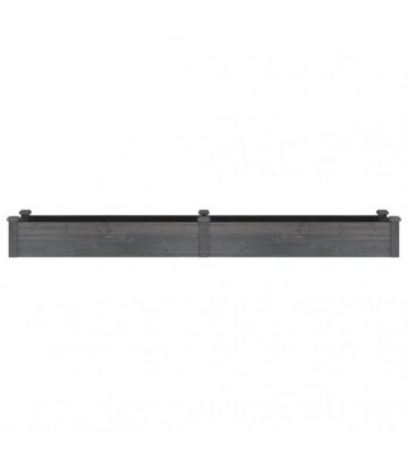 vidaXL Garden Raised Bed with Liner Grey 240x45x25 cm Solid Wood Fir — Size: 240 x 45 x 25 cm
