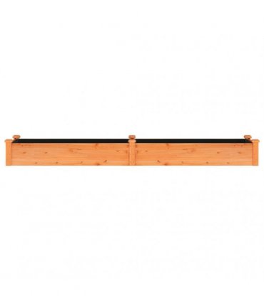 vidaXL Garden Raised Bed with Liner Brown 240x45x25 cm Solid Wood Fir — Size: 240 x 45 x 25 cm
