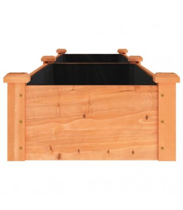 vidaXL Garden Raised Bed with Liner Brown 240x45x25 cm Solid Wood Fir — Size: 240 x 45 x 25 cm