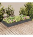 vidaXL Garden Raised Bed with Liner Grey 240x120x25 cm Solid Wood Fir — Size: 240 x 120 x 25 cm