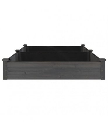 vidaXL Garden Raised Bed with Liner Grey 240x120x25 cm Solid Wood Fir — Size: 240 x 120 x 25 cm