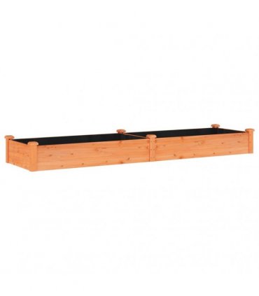 vidaXL Garden Raised Bed with Liner Brown 240x60x25 cm Solid Wood Fir — Size: 240 x 60 x 25 cm