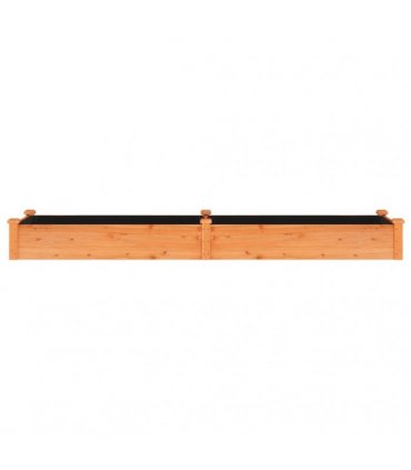 vidaXL Garden Raised Bed with Liner Brown 240x60x25 cm Solid Wood Fir — Size: 240 x 60 x 25 cm