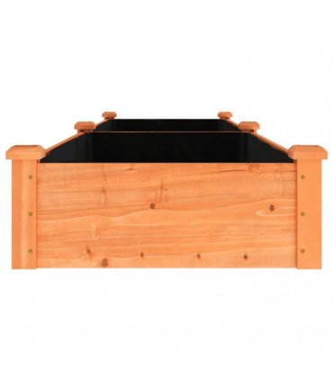 vidaXL Garden Raised Bed with Liner Brown 240x60x25 cm Solid Wood Fir — Size: 240 x 60 x 25 cm