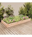 vidaXL Garden Raised Bed with Liner 240x120x25 cm Solid Wood Fir — Colour: natural, Size: 240 x 120 x 25 cm