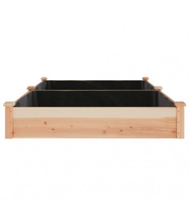vidaXL Garden Raised Bed with Liner 240x120x25 cm Solid Wood Fir — Colour: natural, Size: 240 x 120 x 25 cm
