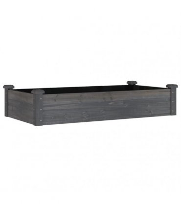 vidaXL Garden Raised Bed with Liner Grey 120x60x25 cm Solid Wood Fir — Size: 120 x 60 x 25 cm