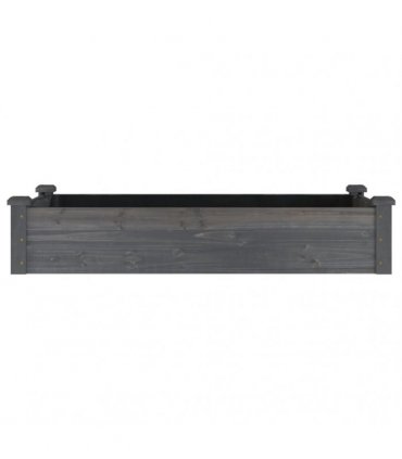vidaXL Garden Raised Bed with Liner Grey 120x60x25 cm Solid Wood Fir — Size: 120 x 60 x 25 cm
