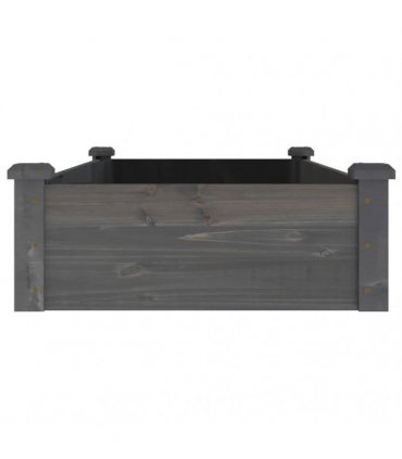 vidaXL Garden Raised Bed with Liner Grey 120x60x25 cm Solid Wood Fir — Size: 120 x 60 x 25 cm