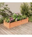 vidaXL Garden Raised Bed with Liner Brown 120x45x25 cm Solid Wood Fir — Size: 120 x 45 x 25 cm