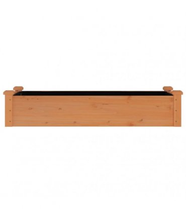 vidaXL Garden Raised Bed with Liner Brown 120x45x25 cm Solid Wood Fir — Size: 120 x 45 x 25 cm