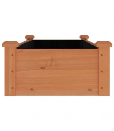 vidaXL Garden Raised Bed with Liner Brown 120x45x25 cm Solid Wood Fir — Size: 120 x 45 x 25 cm