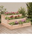 vidaXL Garden Raised Bed 120x120x56 cm Solid Wood Fir — Colour: natural