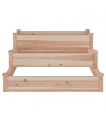 vidaXL Garden Raised Bed 120x120x56 cm Solid Wood Fir — Colour: natural