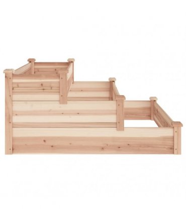 vidaXL Garden Raised Bed 120x120x56 cm Solid Wood Fir — Colour: natural