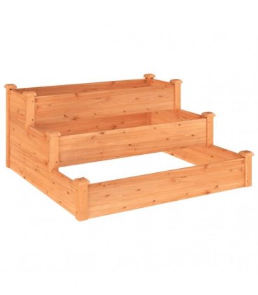 vidaXL Garden Raised Bed Brown 120x120x56 cm Solid Wood Fir