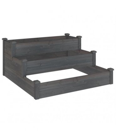 vidaXL Garden Raised Bed Grey 120x120x56 cm Solid Wood Fir