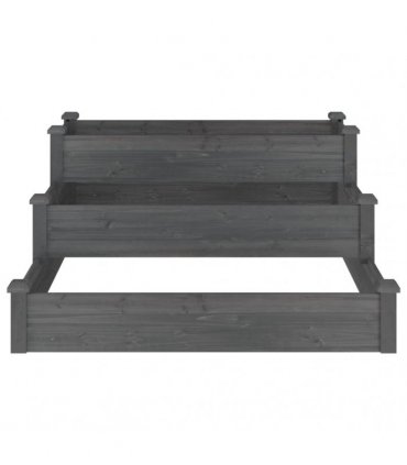 vidaXL Garden Raised Bed Grey 120x120x56 cm Solid Wood Fir