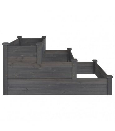 vidaXL Garden Raised Bed Grey 120x120x56 cm Solid Wood Fir