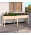 vidaXL Planter with Liner 203x53x76 cm Solid Wood Fir — Colour: natural, Size: 203 x 53 x 76 cm
