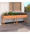 vidaXL Planter with Liner Brown 203x53x76 cm Solid Wood Fir — Size: 203 x 53 x 76 cm
