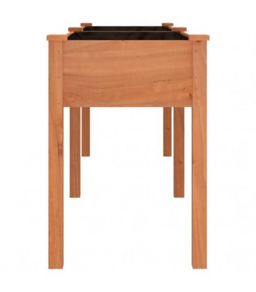 vidaXL Planter with Liner Brown 203x53x76 cm Solid Wood Fir — Size: 203 x 53 x 76 cm