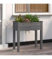 vidaXL Planter with Liner Grey 71x37x76 cm Solid Wood Fir — Size: 71 x 37 x 76 cm