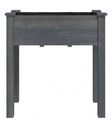 vidaXL Planter with Liner Grey 71x37x76 cm Solid Wood Fir — Size: 71 x 37 x 76 cm