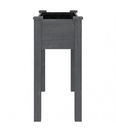 vidaXL Planter with Liner Grey 71x37x76 cm Solid Wood Fir — Size: 71 x 37 x 76 cm