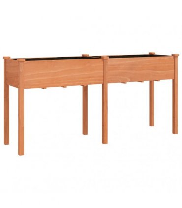 vidaXL Planter with Liner Brown 161x45x76 cm Solid Wood Fir — Size: 161 x 45 x 76 cm