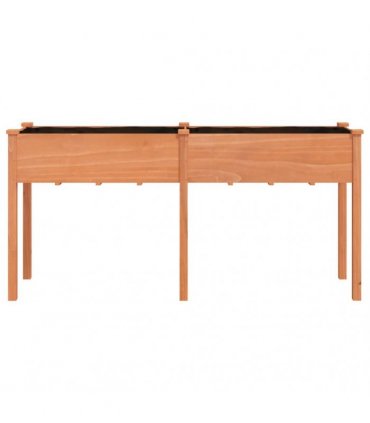 vidaXL Planter with Liner Brown 161x45x76 cm Solid Wood Fir — Size: 161 x 45 x 76 cm