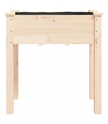 vidaXL Planter with Liner 71x37x76 cm Solid Wood Fir — Colour: natural, Size: 71 x 37 x 76 cm