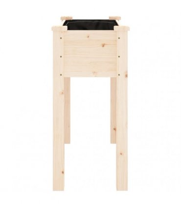 vidaXL Planter with Liner 71x37x76 cm Solid Wood Fir — Colour: natural, Size: 71 x 37 x 76 cm