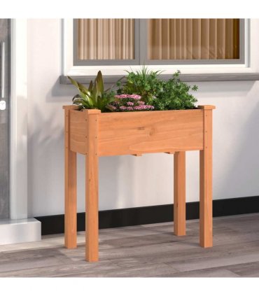 vidaXL Planter with Liner Brown 71x37x76 cm Solid Wood Fir — Size: 71 x 37 x 76 cm