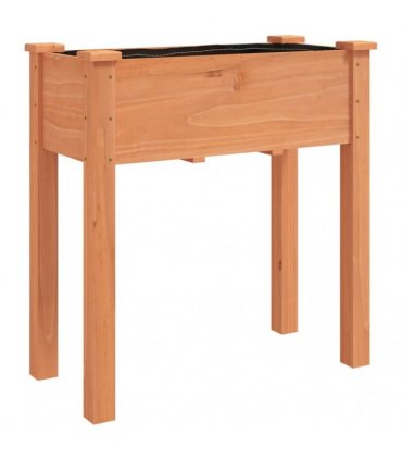 vidaXL Planter with Liner Brown 71x37x76 cm Solid Wood Fir — Size: 71 x 37 x 76 cm