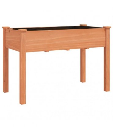 vidaXL Planter with Liner Brown 118x59x76 cm Solid Wood Fir — Size: 118 x 59 x 76 cm