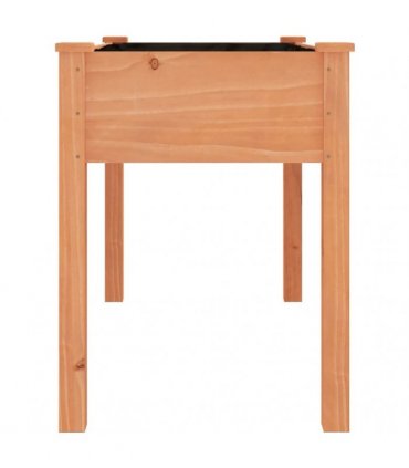 vidaXL Planter with Liner Brown 118x59x76 cm Solid Wood Fir — Size: 118 x 59 x 76 cm